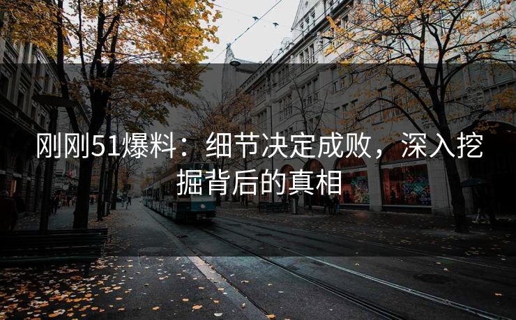 刚刚51爆料：细节决定成败，深入挖掘背后的真相
